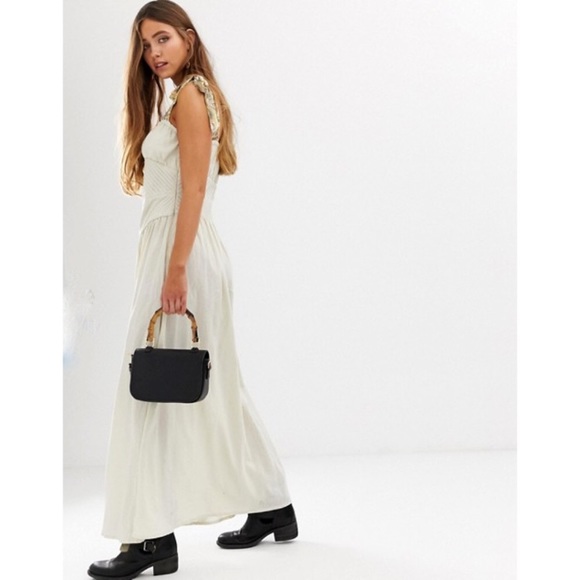 Free People Linen Blend Maxi Dress Ecru - Picture 4 of 9